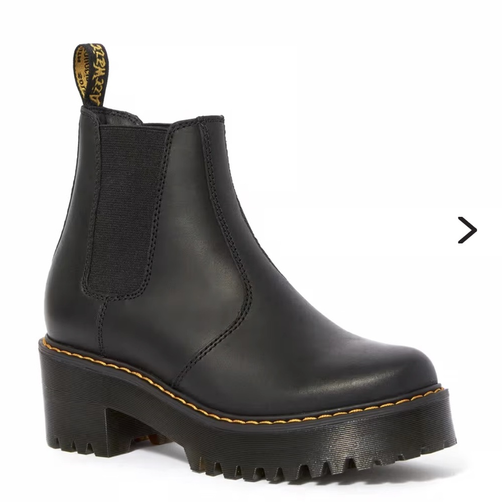 Dr Marten ROMETTY WYOMING LEATHER PLATFORM CHELSEA BOOTS Black US 5 EU 36 - Picture 3 of 11